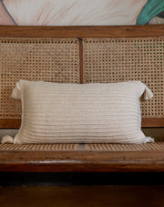 Elm crochet lumbar cushion cover, handmade by artisans at Mango House